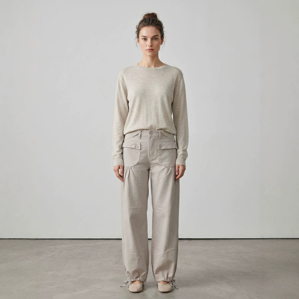 Wide-Leg Jeans with Ruffled Hems