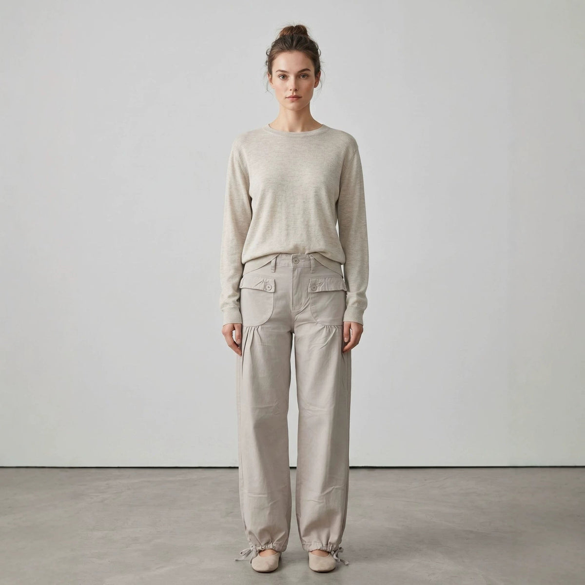 Wide-Leg Jeans with Ruffled Hems