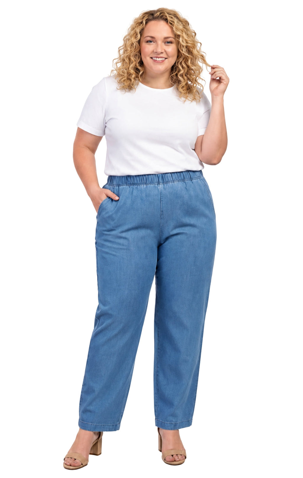 Lightweight Pull-On Denim Jeans