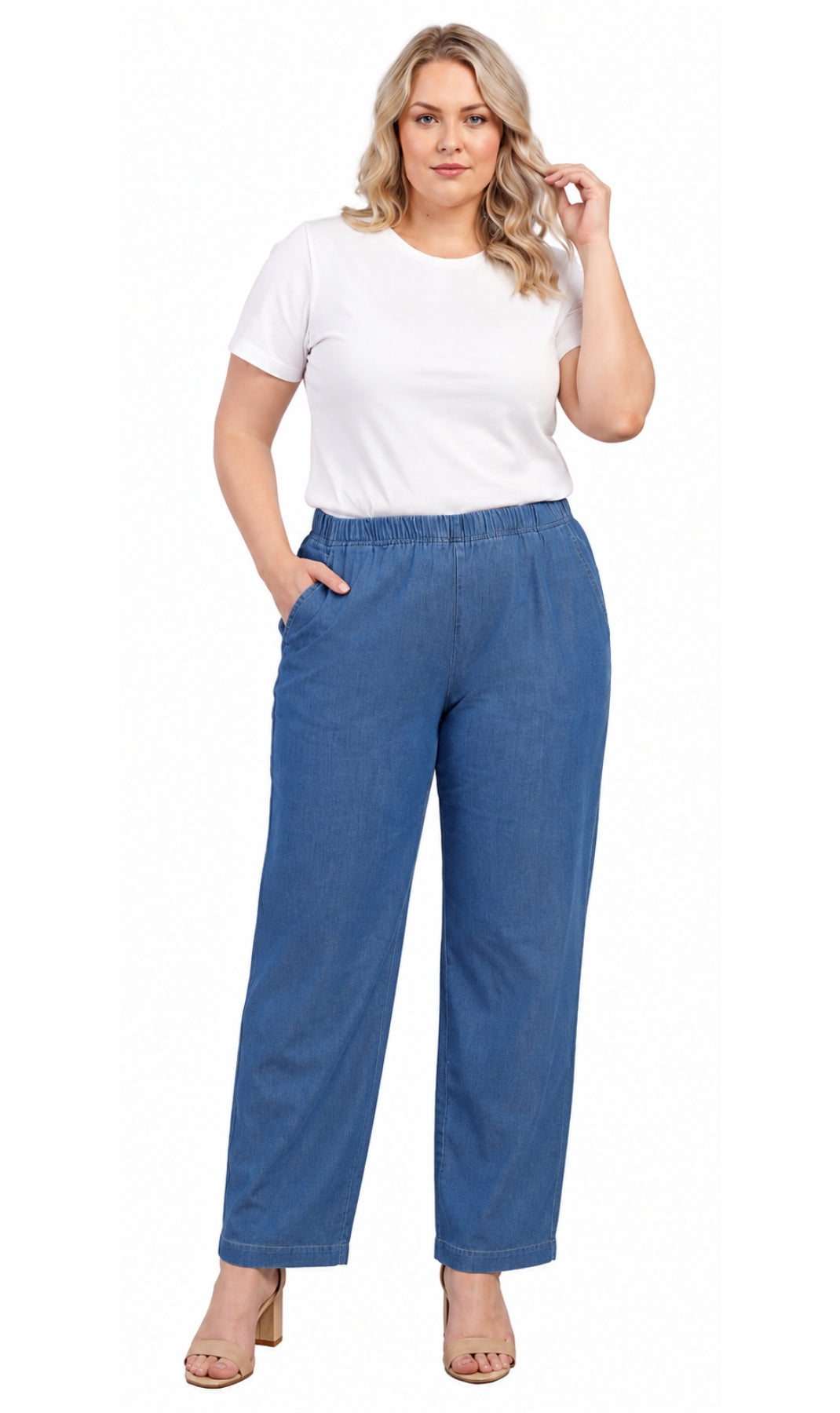 Lightweight Pull-On Denim Jeans