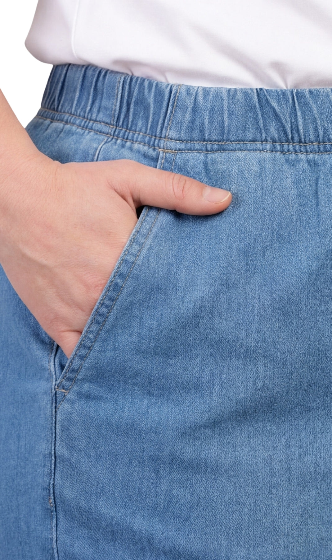 Lightweight Pull-On Denim Jeans