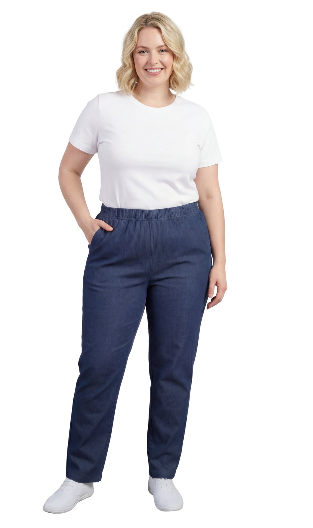 Lightweight Pull-On Denim Jeans