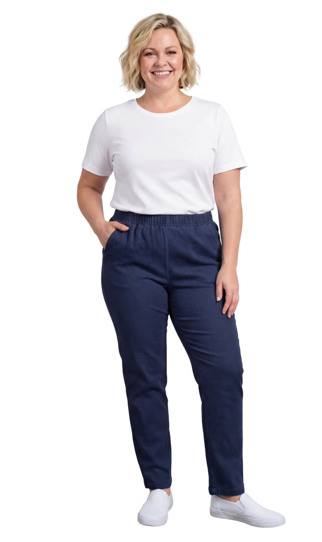 Lightweight Pull-On Denim Jeans