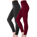 Women's High-Waisted Fleece-Lined Leggings, 2-Pack