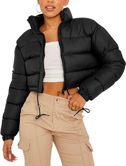 Women's Puffer Jacket with Zip Pockets