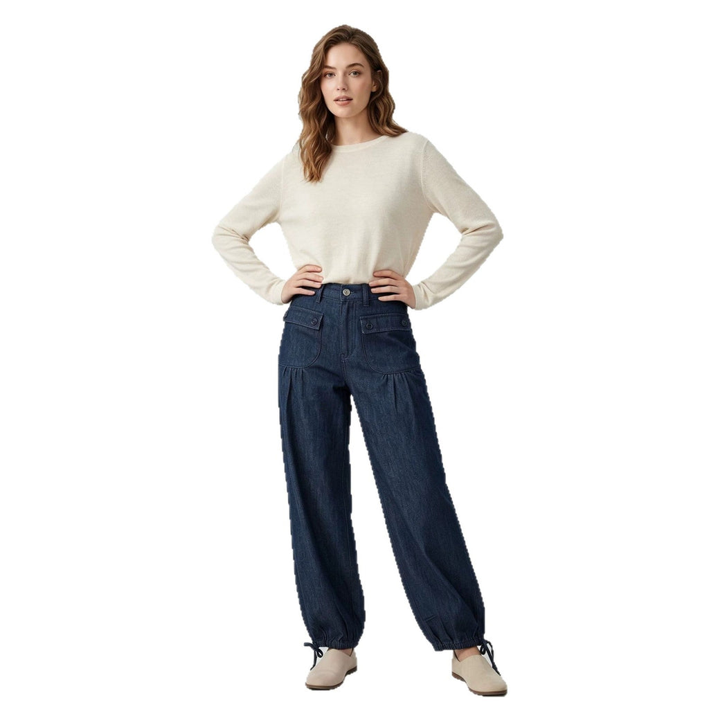 Wide-Leg Jeans with Ruffled Hems