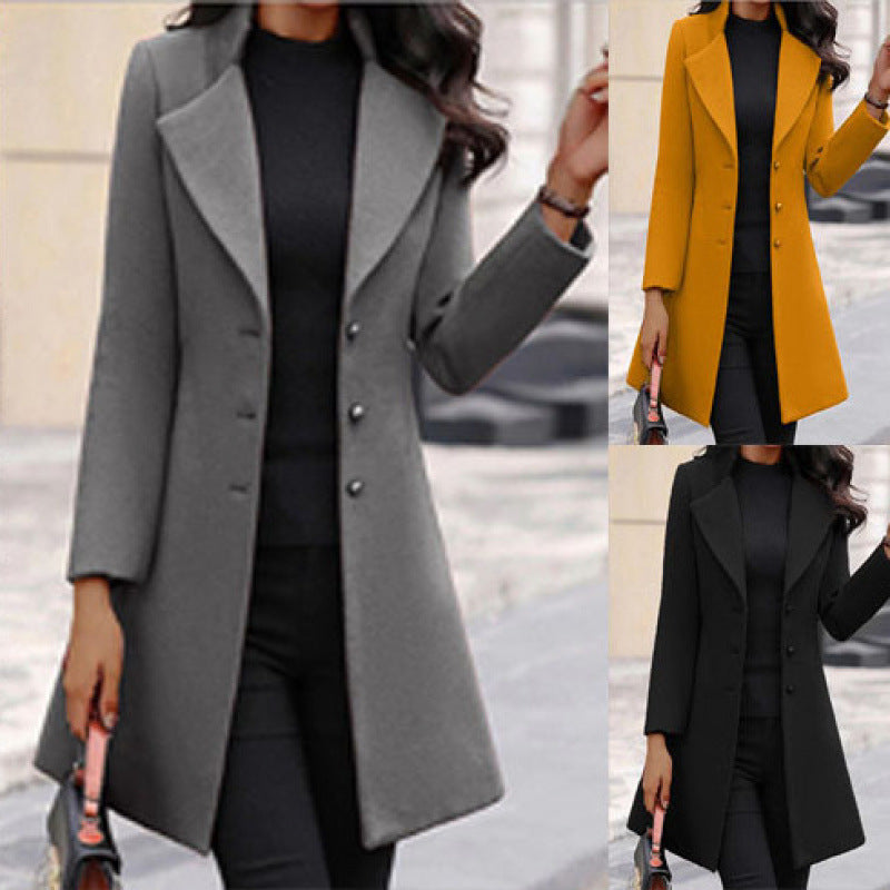 Women's Mid-Length Slim Fit Overcoat