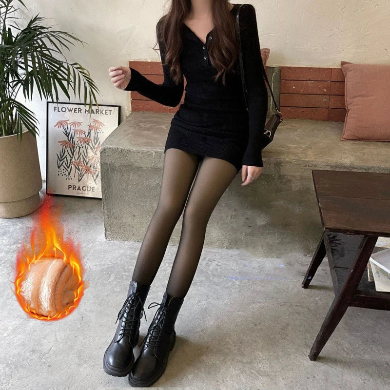 Thermal Fleece-Lined Winter Tights