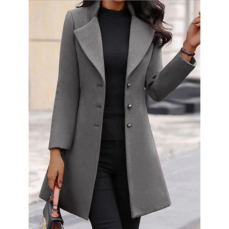 Women's Mid-Length Slim Fit Overcoat