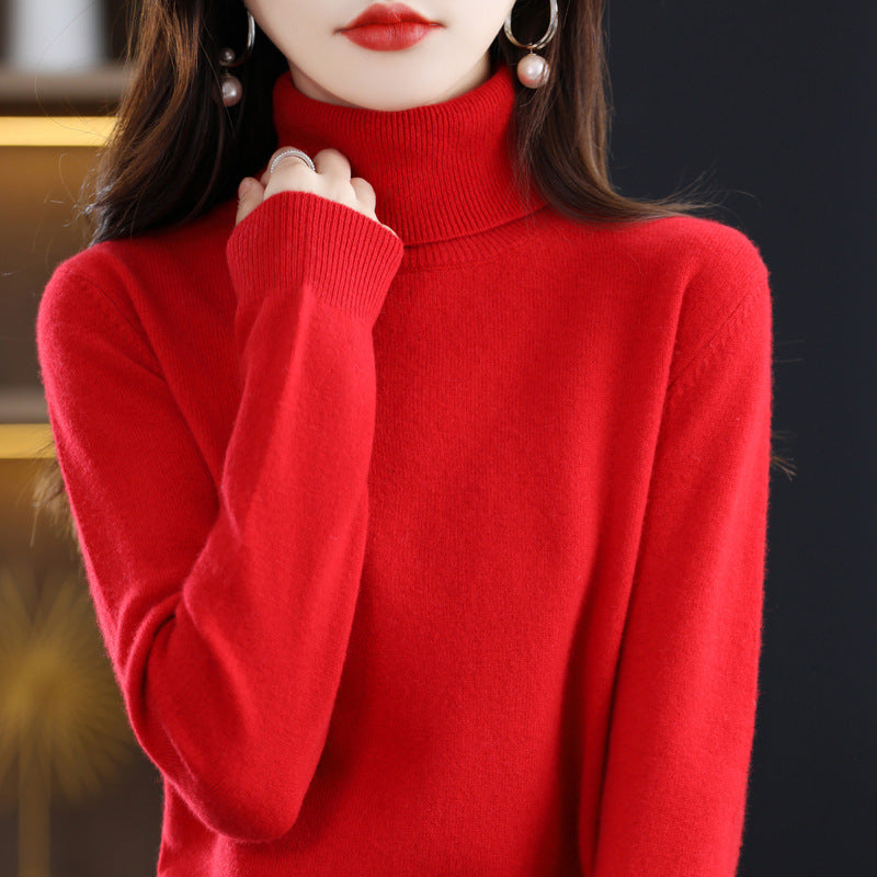 Women's Ribbed Knit Turtleneck Sweater