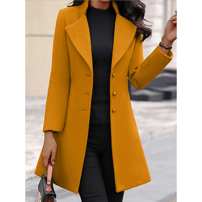 Women's Mid-Length Slim Fit Overcoat