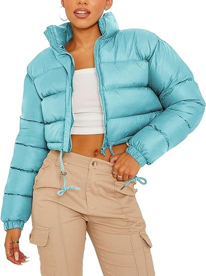 Women's Puffer Jacket with Zip Pockets