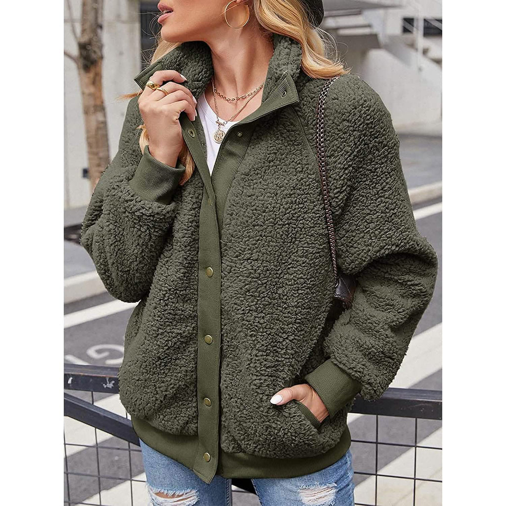 Women's Sherpa Fleece Snap-Front Jacket