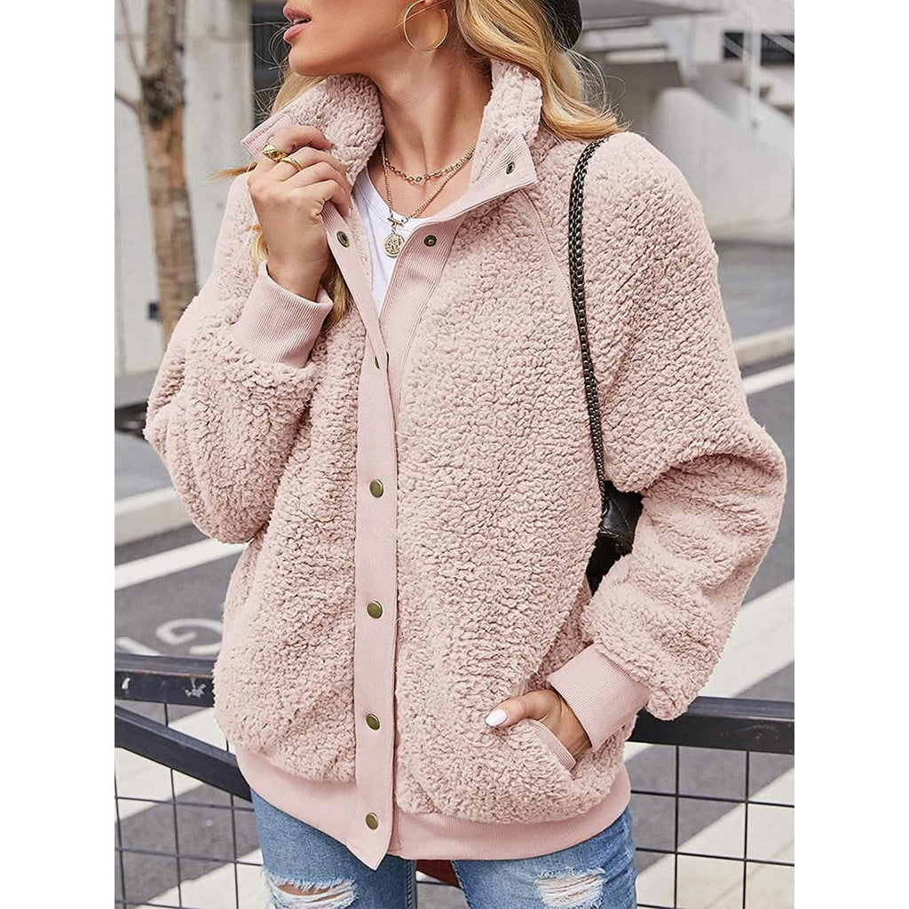 Women's Sherpa Fleece Snap-Front Jacket