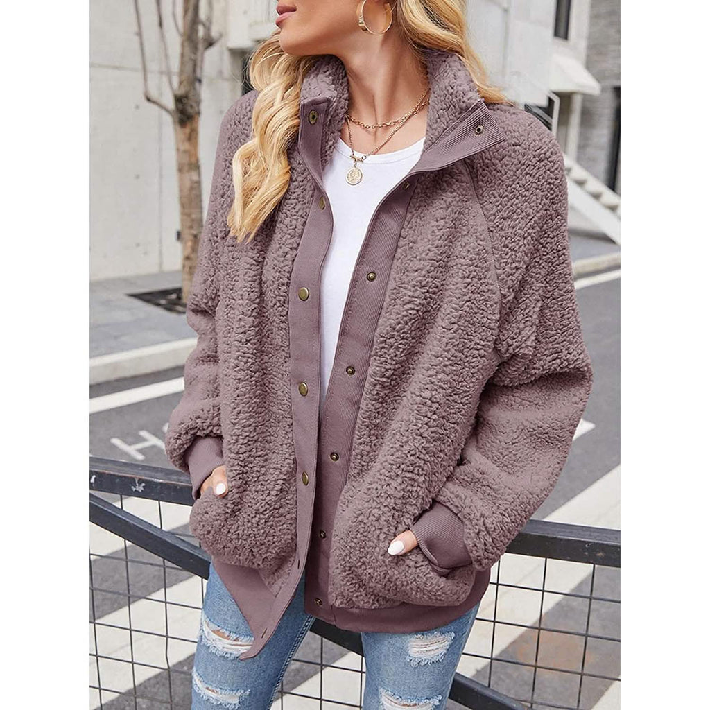 Women's Sherpa Fleece Snap-Front Jacket