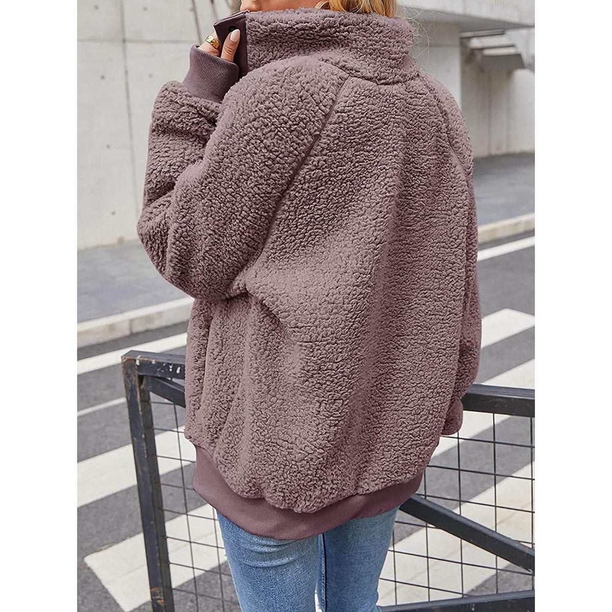 Women's Sherpa Fleece Snap-Front Jacket