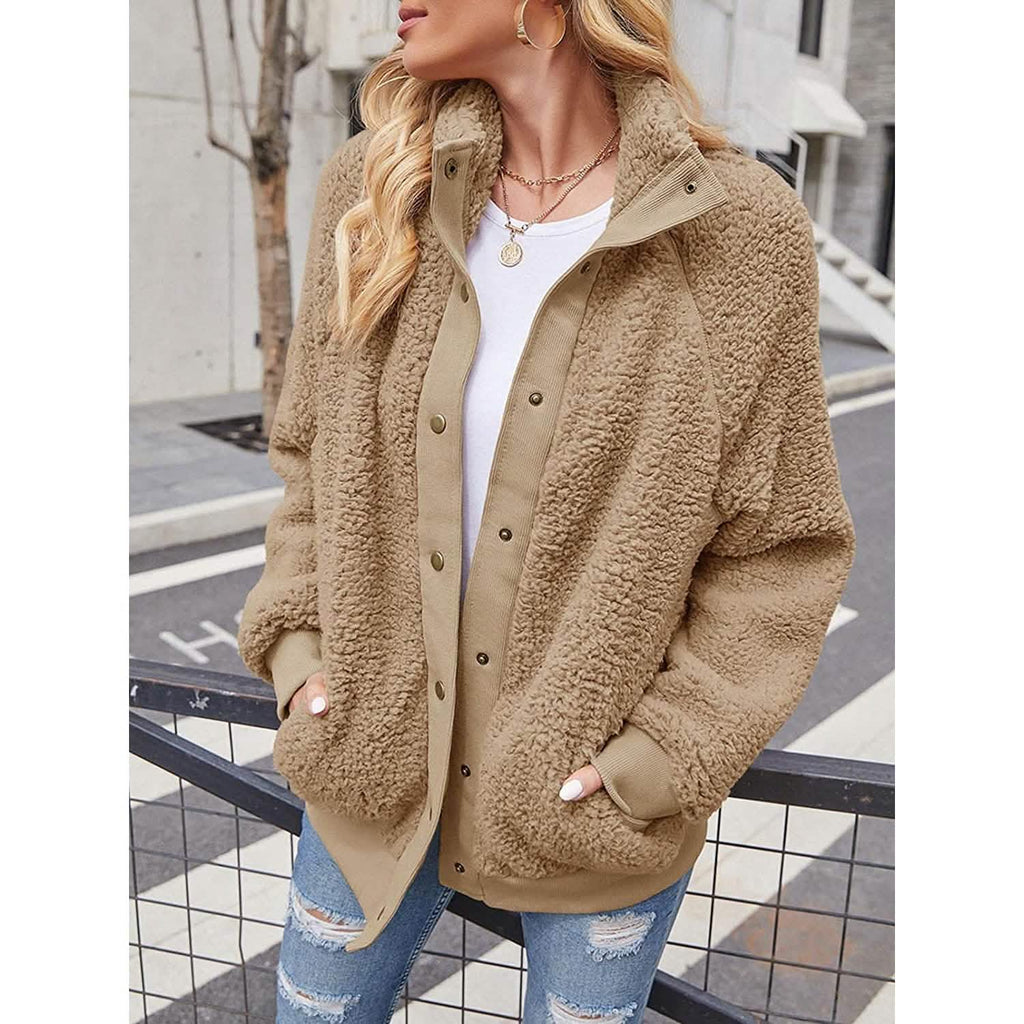 Women's Sherpa Fleece Snap-Front Jacket