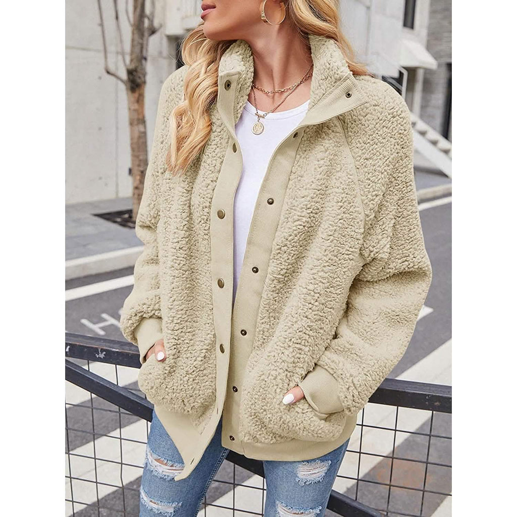 Women's Sherpa Fleece Snap-Front Jacket