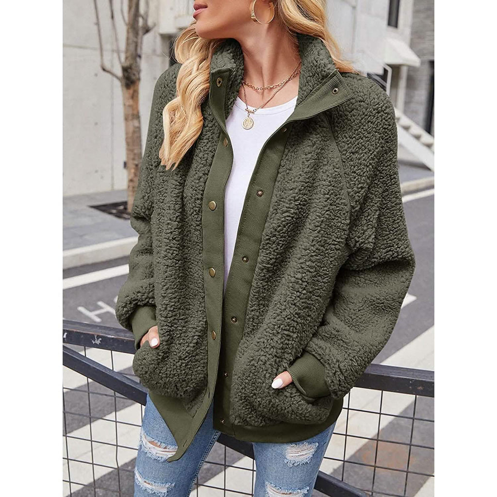 Women's Sherpa Fleece Snap-Front Jacket